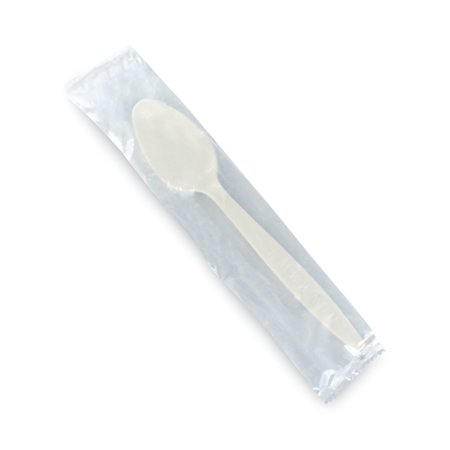 EMERALD Individually Wrapped Heavyweight PLA Spoons, Beige, PK500, 500PK PME11310